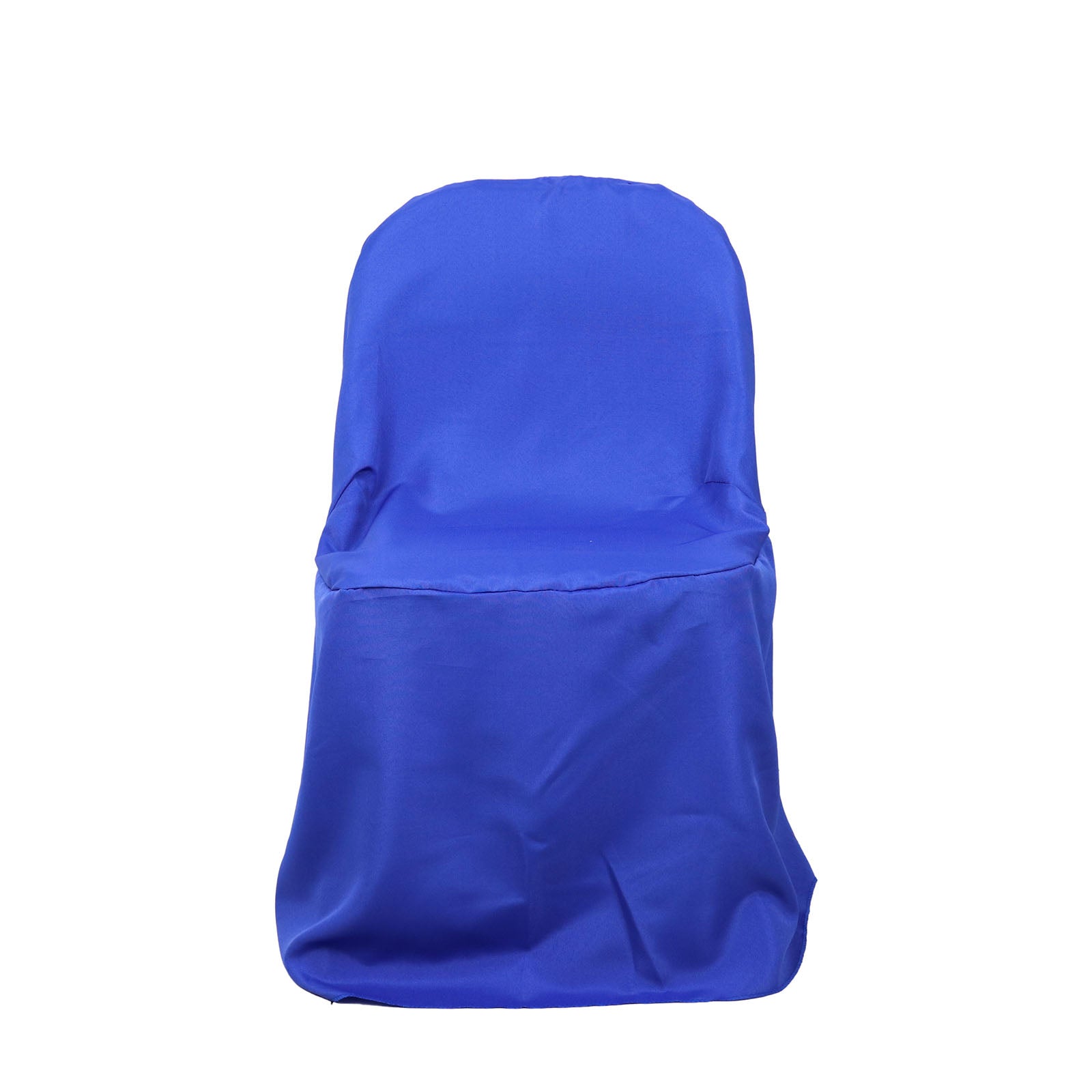 Royal Blue Polyester Folding Round Chair Cover, Reusable Stain Resistant Chair Cover