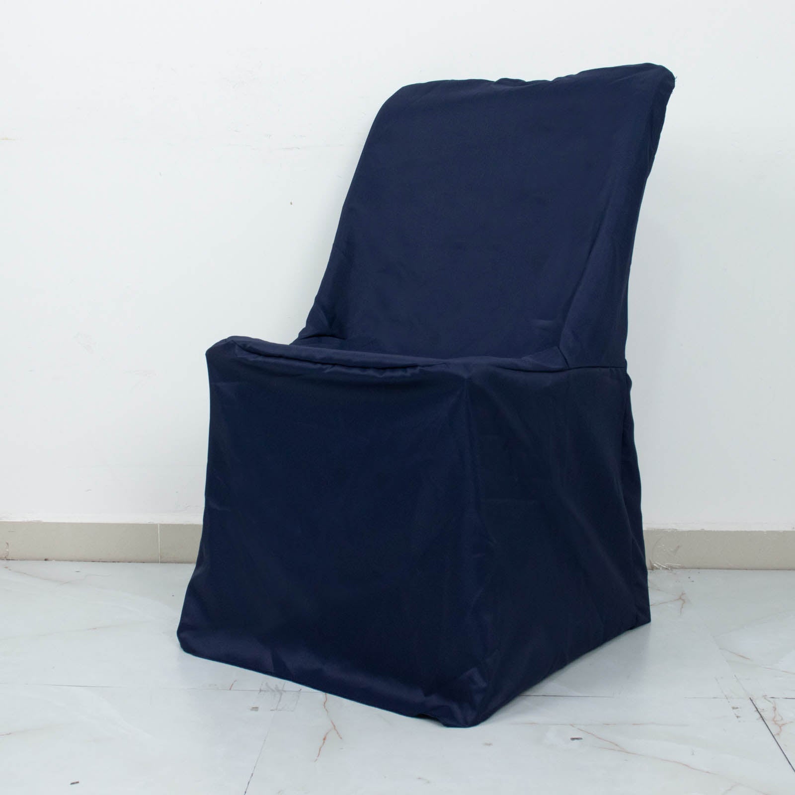 Navy Blue Polyester Folding Chair Cover