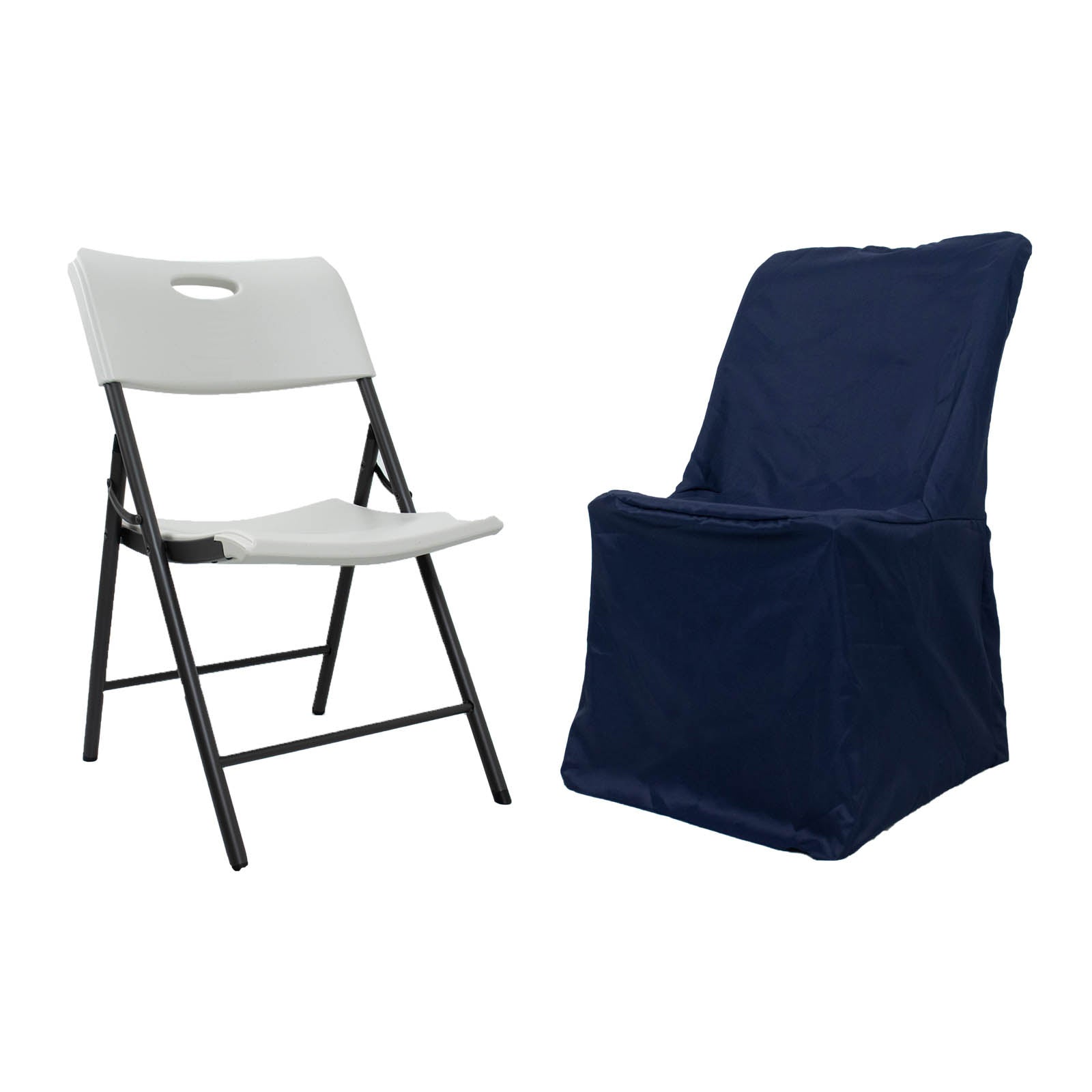 Folding Chair Cover In Navy Blue Polyester