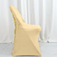 Champagne Satin Spandex Stretch Rosette Chair Cover
