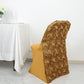 Gold Satin Rosette Spandex Stretch Fitted Folding Chair Cover