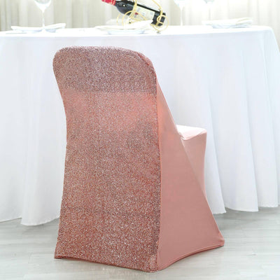 Elegant Design of the Rose Gold Spandex Stretch Folding Chair Cover