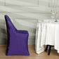 Purple Spandex Stretch Folding Chair Cover, Fitted Chair Cover with Metallic Glittering Back