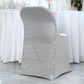 Silver Spandex Stretch Folding Chair Cover, Fitted Chair Cover with Metallic Shimmer Tinsel Back
