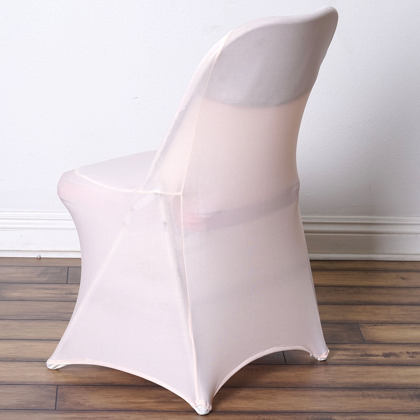 Blush Rose Gold Spandex Stretch Fitted Folding Chair Cover - 160 GSM