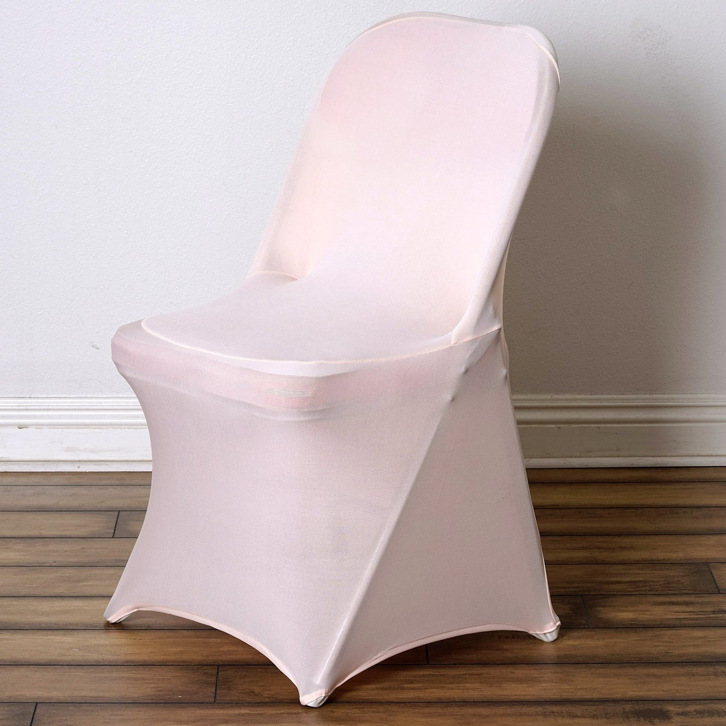 Blush Rose Gold Spandex Stretch Fitted Folding Chair Cover - 160 GSM