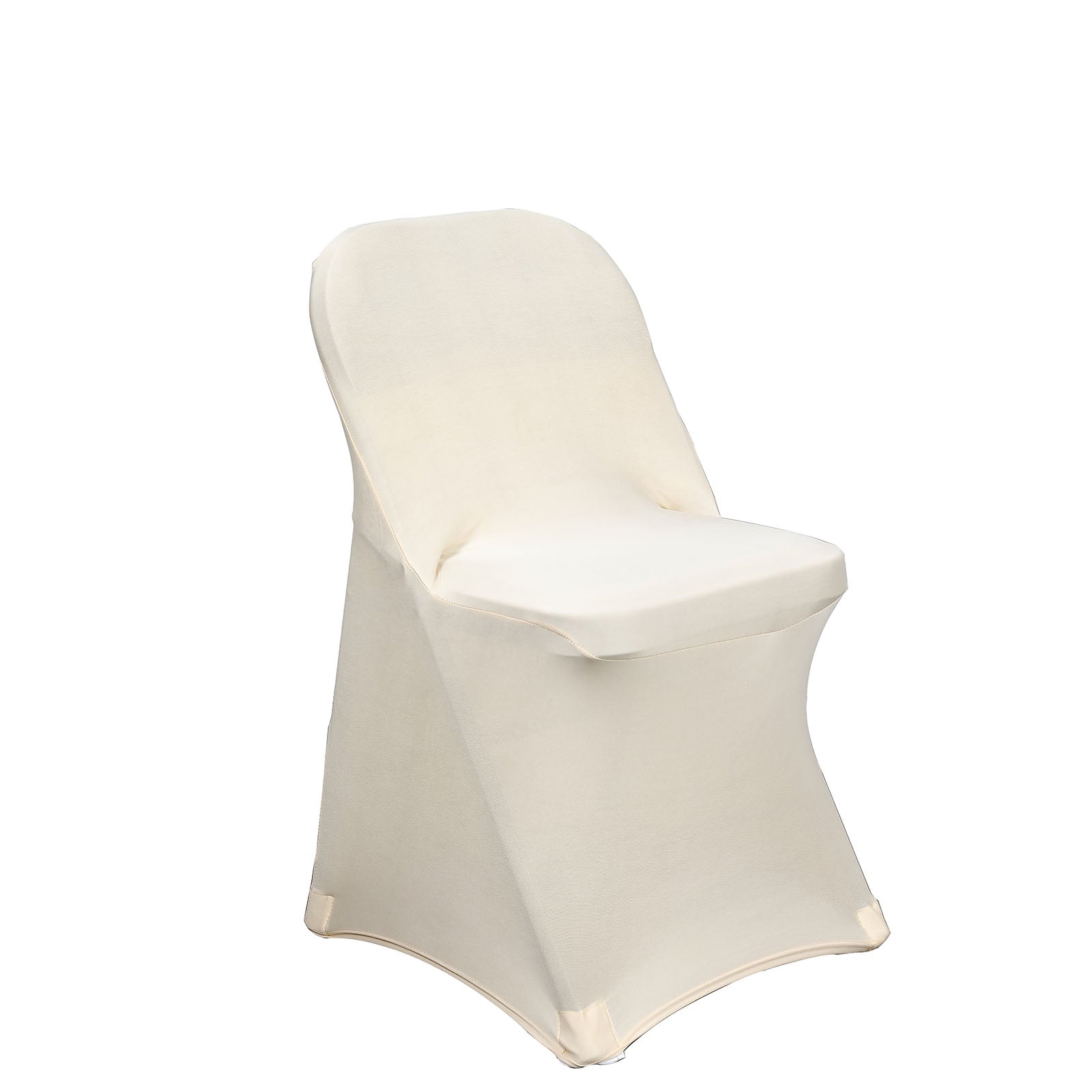 Beige Spandex Stretch Fitted Folding Chair Cover - 160 GSM
