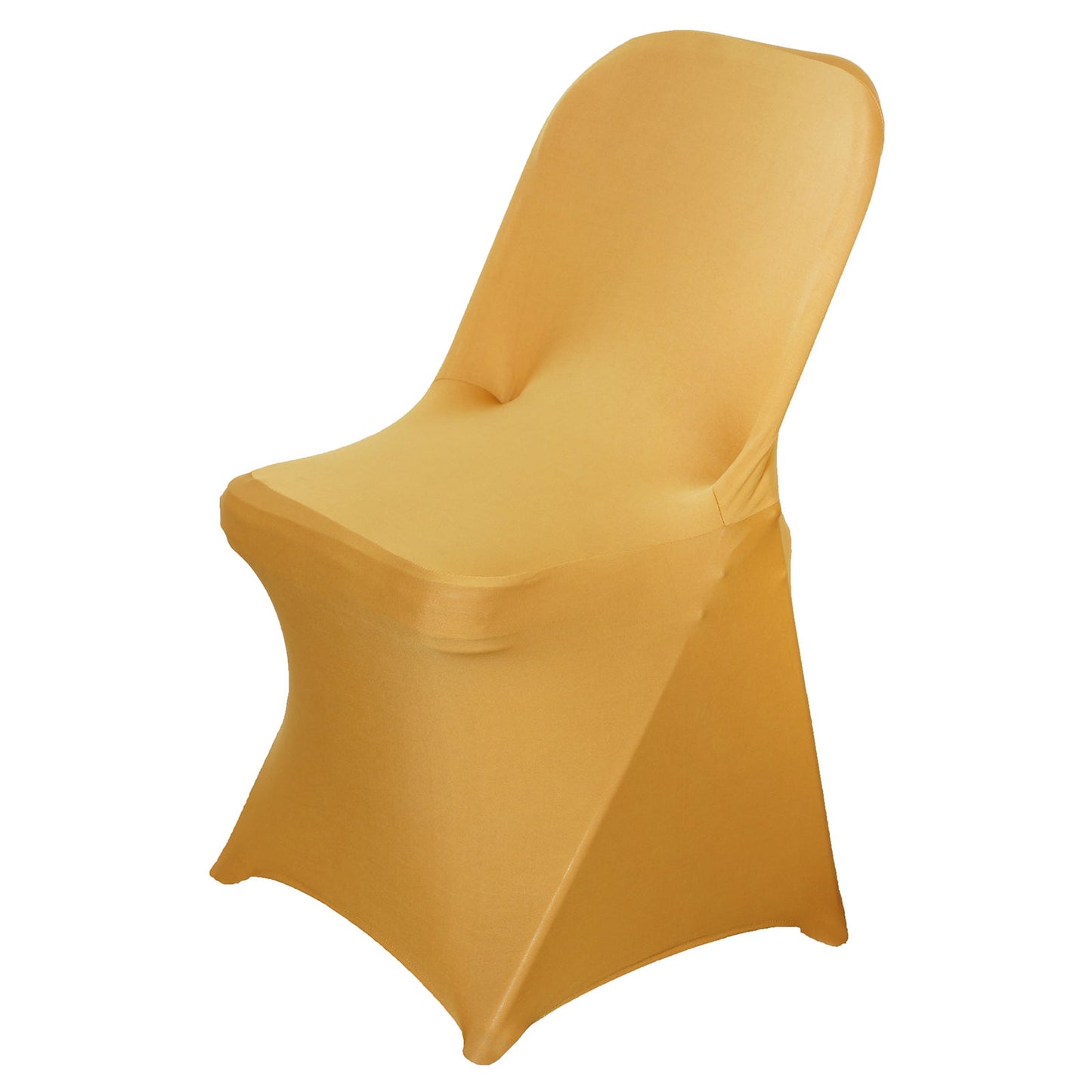Gold Spandex Stretch Fitted Folding Chair Cover - 160 GSM