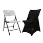 Black fitted folding chair cover with foot pockets.
