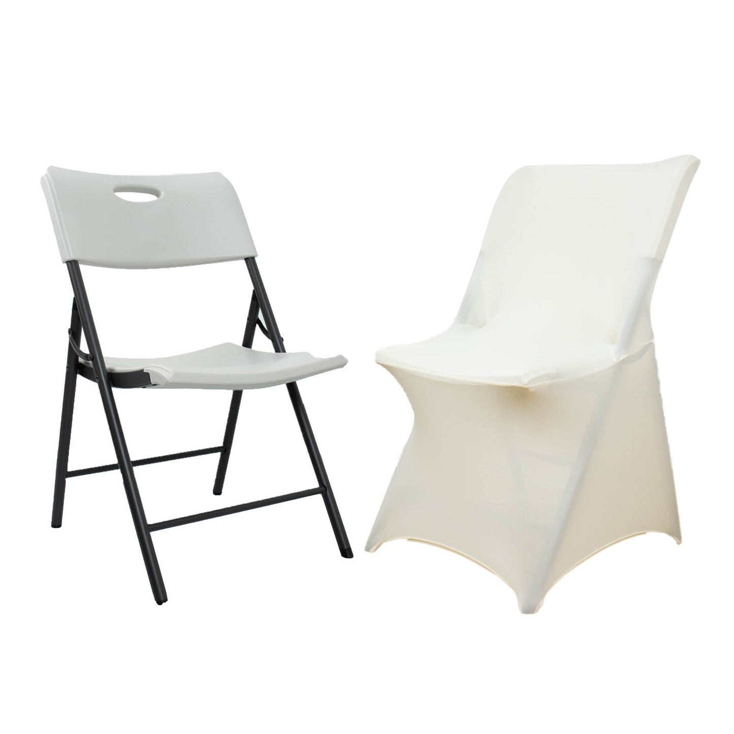 Ivory Stretch Spandex Lifetime Folding Chair Cover