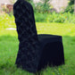Black Satin Rosette Stretchable Banquet Chair Cover Spandex