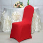 Red Satin Rosette Spandex Stretch Banquet Chair Cover, Fitted Chair Cover