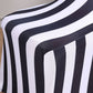 Black and White 2inch Striped Spandex Stretch Fitted Banquet Chair Cover