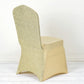 Champagne Spandex Stretch Banquet Chair Cover, Fitted with Metallic Shimmer Tinsel Back