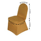 Gold Spandex Stretch Banquet Chair Cover, Fitted with Metallic Shimmer Tinsel Back
