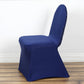 Navy Blue Spandex Stretch Banquet Chair Cover, Fitted with Metallic Shimmer Tinsel Back