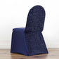 Navy Blue Spandex Stretch Banquet Chair Cover, Fitted with Metallic Shimmer Tinsel Back