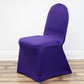 Purple Spandex Stretch Banquet Chair Cover, Fitted with Metallic Shimmer Tinsel Back