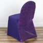 Purple Spandex Stretch Banquet Chair Cover, Fitted with Metallic Shimmer Tinsel Back