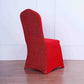 Red Spandex Stretch Banquet Chair Cover, Fitted with Metallic Shimmer Tinsel Back