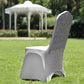 Metallic Shimmer Tinsel Back Silver Spandex Stretch Fitted Banquet Chair Cover