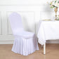White 1-Piece Spandex Fitted Ruffle Pleated Skirt Banquet Chair Cover