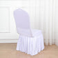 White 1-Piece Spandex Fitted Ruffle Pleated Skirt Banquet Chair Cover