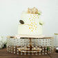 18" Round Gold Chandelier Cake Stand with Hanging Crystals and Dessert Display