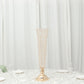 28 Inch Gold Crystal Beaded Trumpet Vases 2 Pack