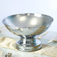 12inch Round Metallic Silver Pedestal Flower Pot Floating Candle Bowl, Display Dish