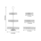 White 3-tier cupcake stand, perfect for displaying desserts and treats.