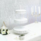 White 3-tier metal cupcake stand for dessert display.