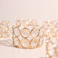 1.5 Inch Gold Metal Crystal Beaded Votive Candle Holders 6 Pack