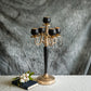 25" Gold/Black 5 Arm Metal Tealight Votive Candelabra Candle Holder Centerpiece