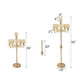 Gold pearl beaded candelabra centerpiece with crystal pendants.