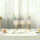Arch Bridge 3 Arm Crystal Beaded 16 Inch Votive Goblet Gold Candle Holder Candelabra