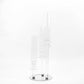 Clear 3-arm crystal glass taper candle candelabra centerpiece.
