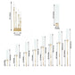 Gold 8 arm taper candle holder with clear glass shades, large elegant design.