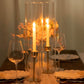 2 Pack | Clear 14" Candelabra Candle Holder Glass Shade, Open End Hurricane Candle Shade, Pillar Candle Shade