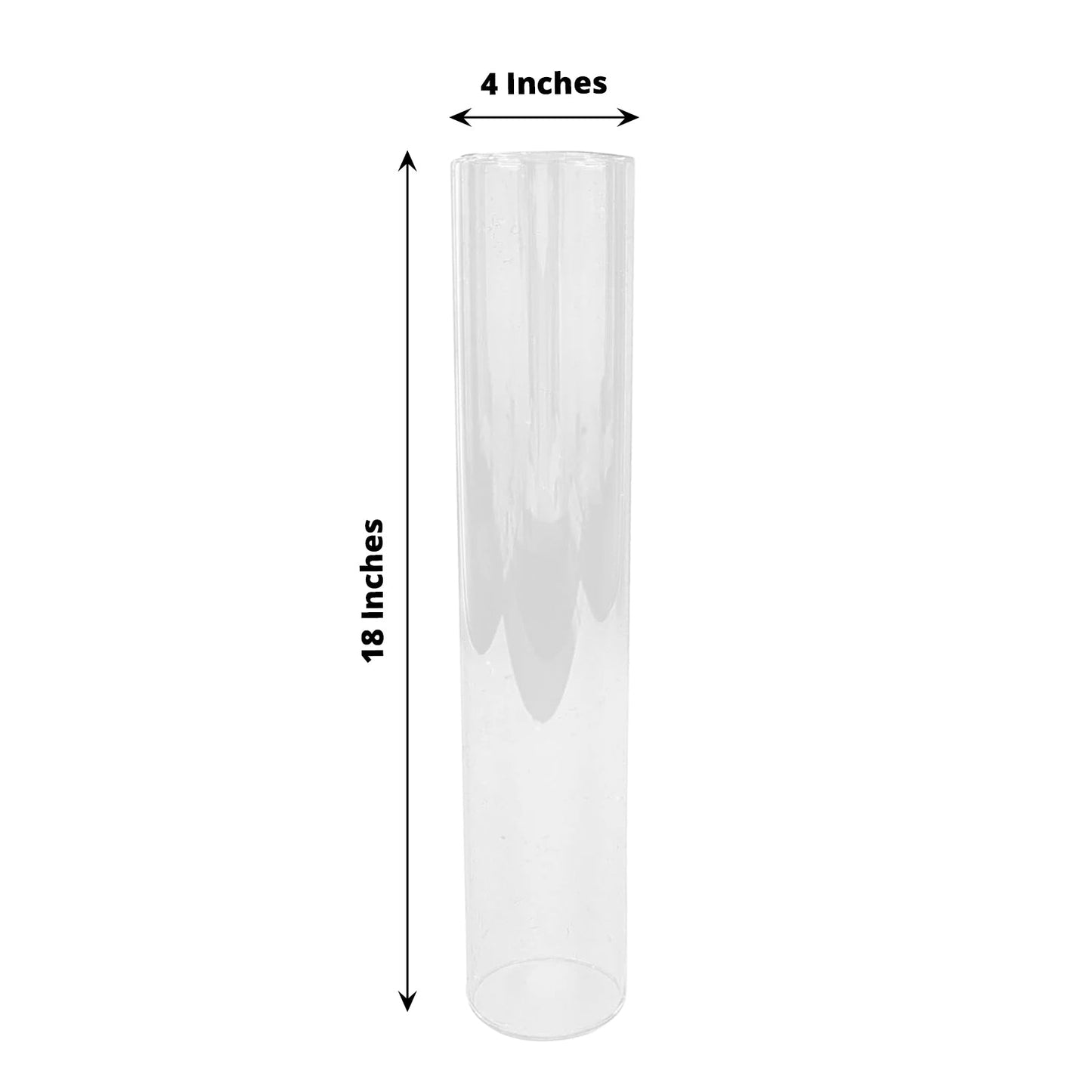 Clear 18" Candelabra Candle Holder Glass Shade, Open End Hurricane Shade