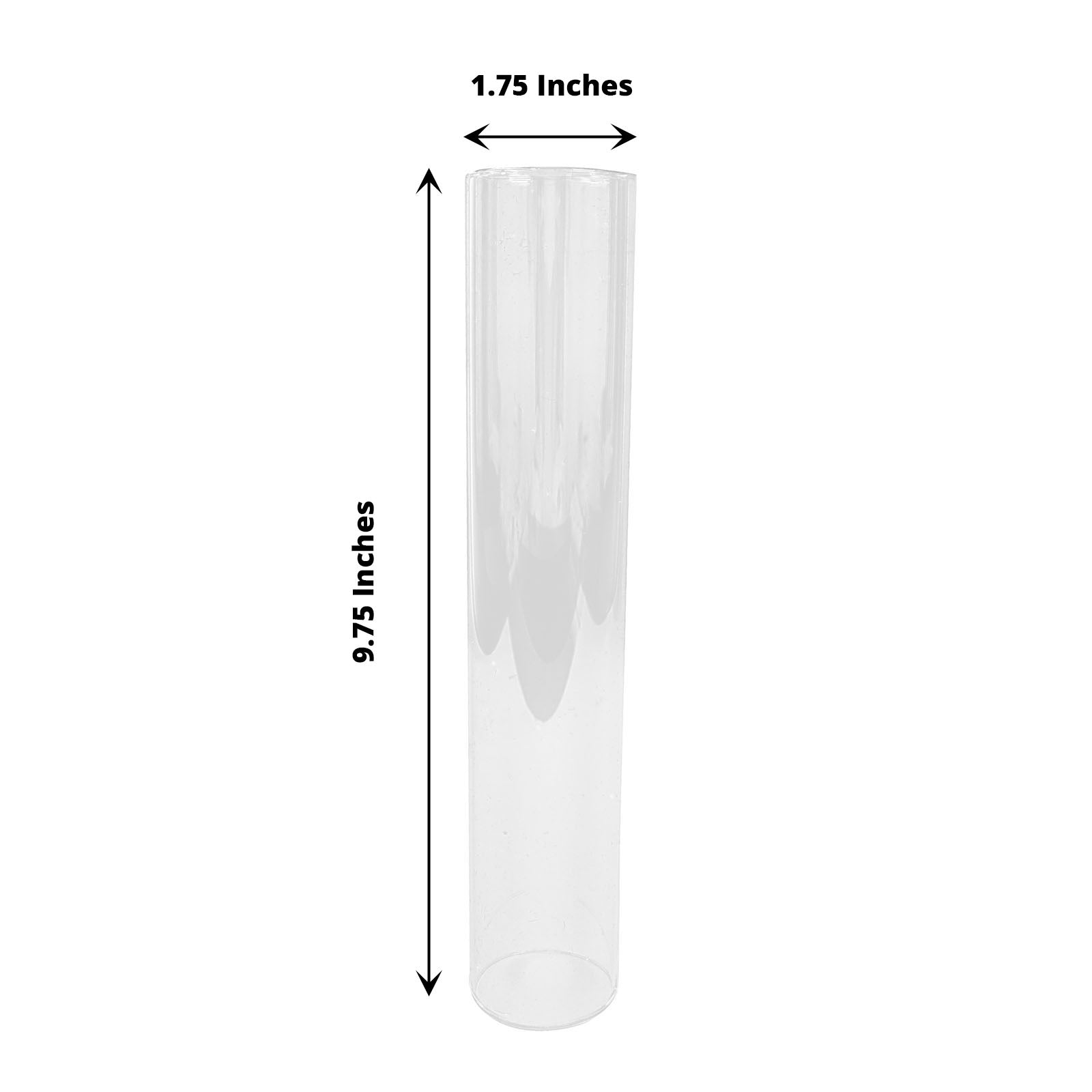 Clear 10" candelabra candle holder glass shade, open end hurricane design.