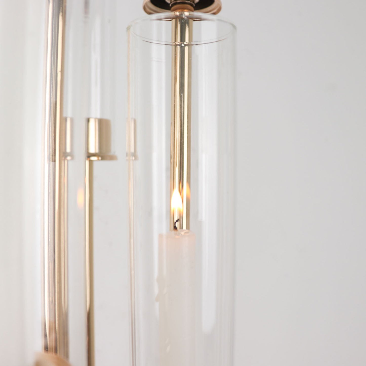 Clear 10" candelabra candle holder glass shade with open end design.