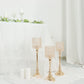 3 Set Gold Crystal Goblet Tea Light Candle Centerpieces 18 Inch 16 Inch 14 Inch