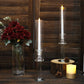 2 Pack | 18" Tall Clear Crystal Glass Hurricane Taper Candle Holders With Cylinder Chimney Tubes