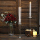 2 Pack | 22" Tall Clear Crystal Glass Hurricane Taper Candle Holders With Cylinder Chimney Tubes