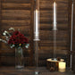 2 Pack | 26" Tall Clear Crystal Glass Hurricane Taper Candle Holders With Cylinder Chimney Tubes