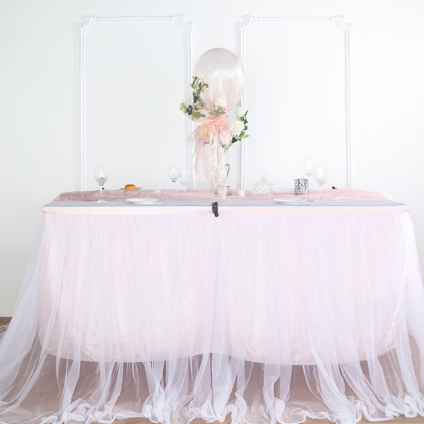 12 Inch x 10 Yard Sheer Chiffon Fabric Bolt In Blush Rose Gold 