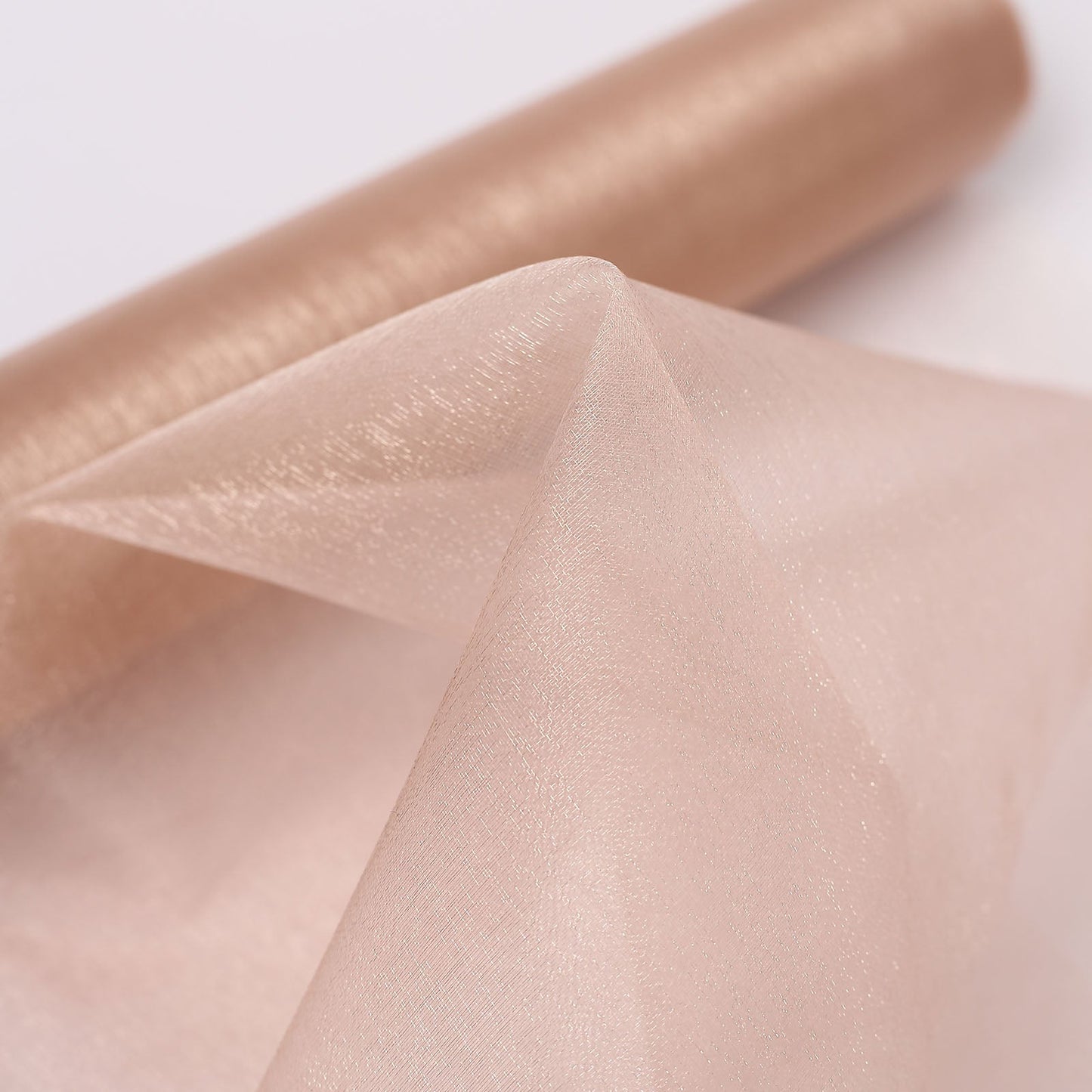 12"x10yd | Nude Sheer Chiffon Fabric Bolt, DIY Voile Drapery Fabric
