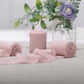 Blush chiffon ribbon rolls for bouquets and gift wrapping.