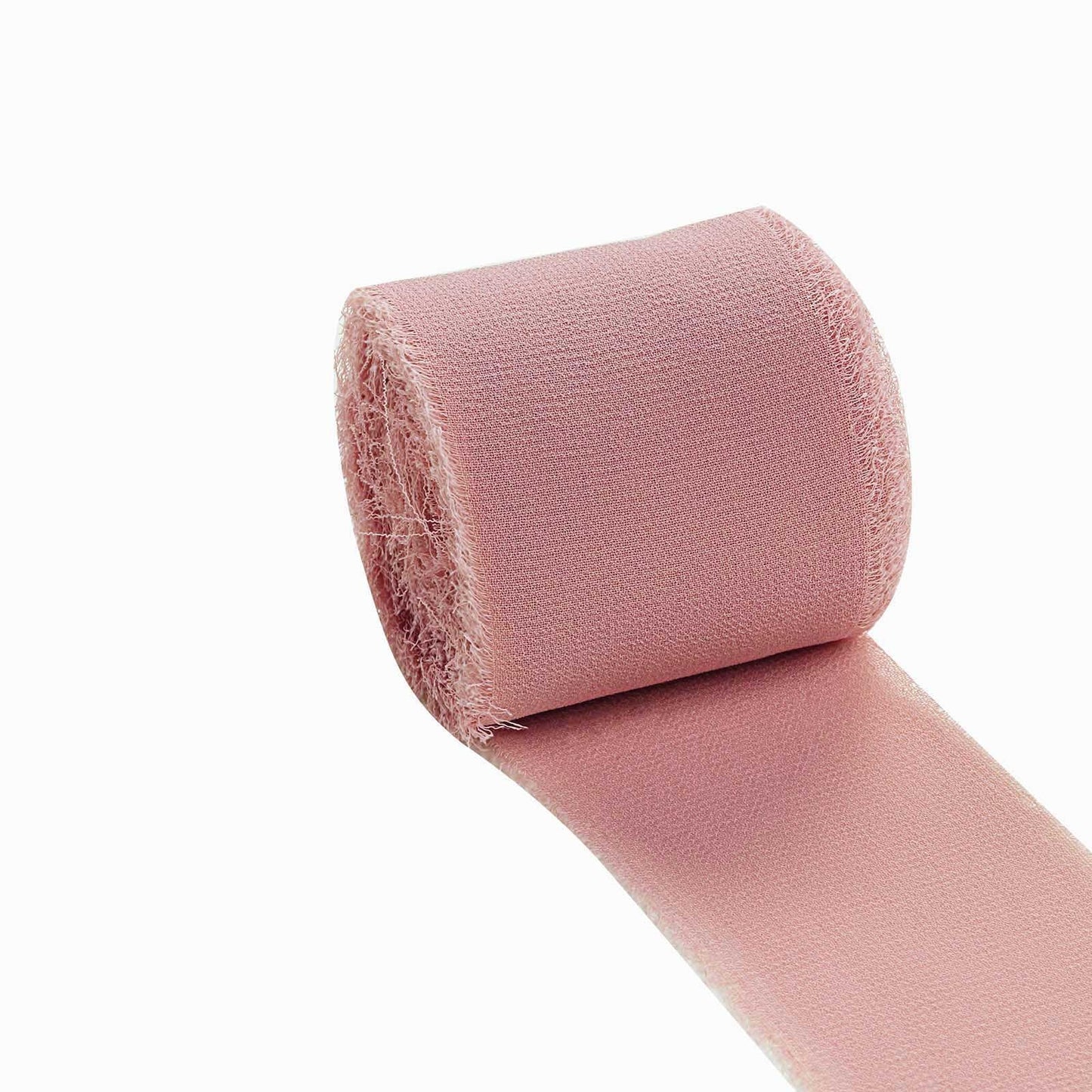Dusty rose chiffon ribbon roll for bouquets and gift wrapping. #whtbkgd